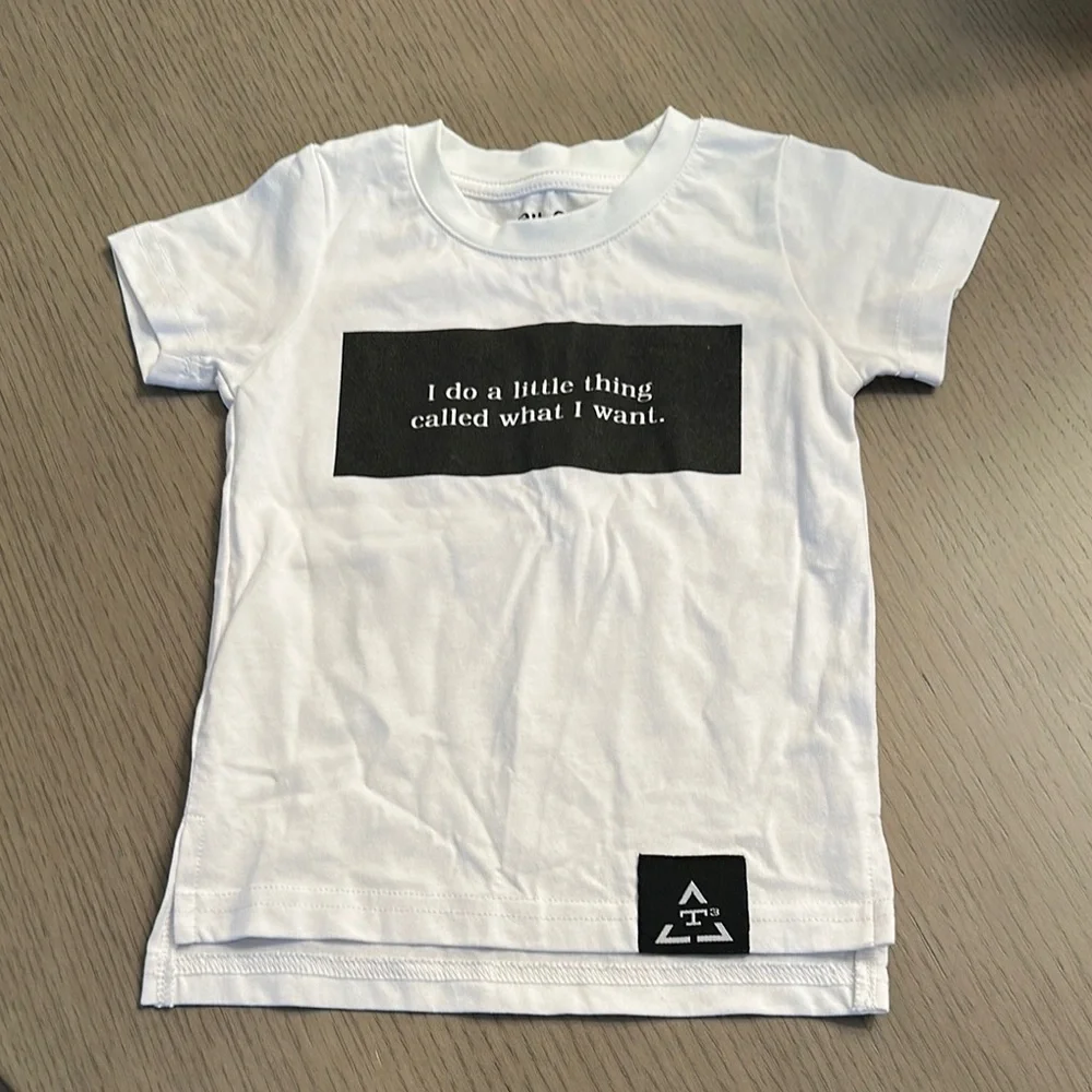 Kids White Graphic T-Shirt - Picture 1 of 3